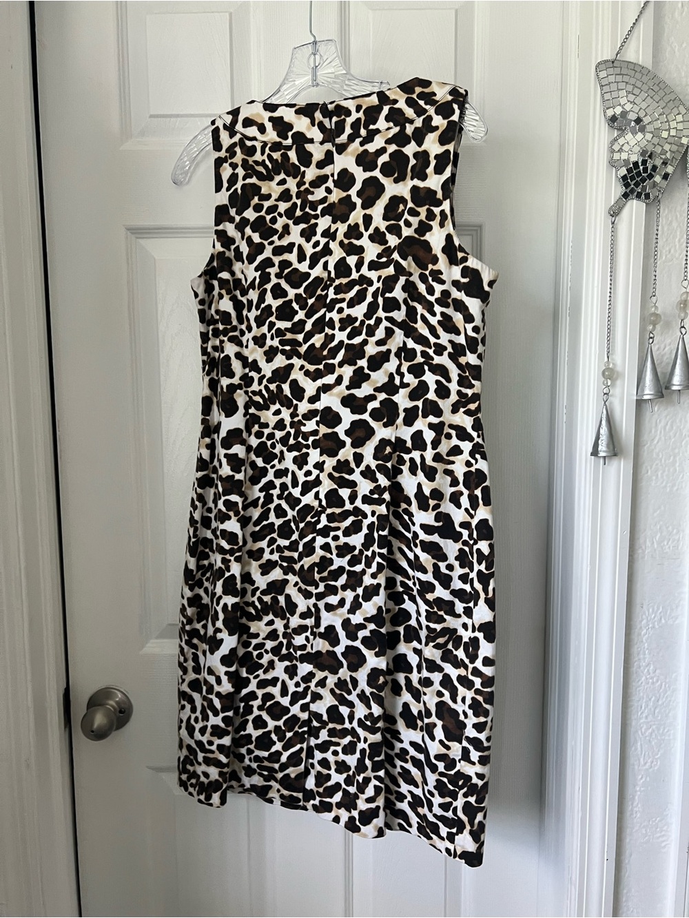 Jones New York Leopard Print Sleeveless A-Line Dress - Brown/Black/White